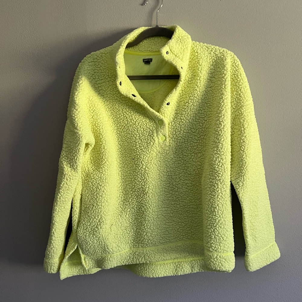 Aerie Sherpa Pullover Bright Neon Green